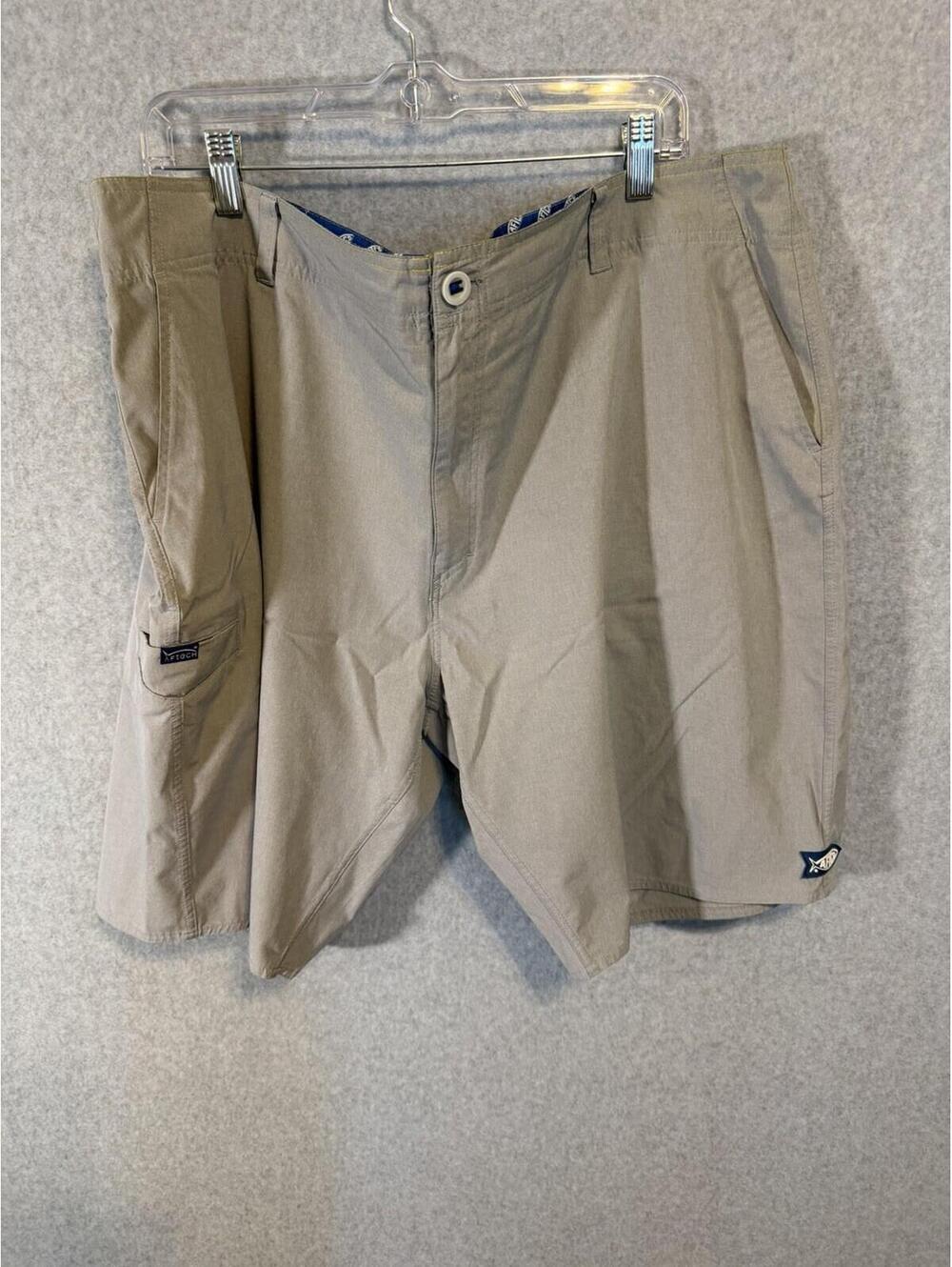Aftco Aftech Shorts Mens 42 Gray Performance Fishing Outdoors Swim Quick Dry